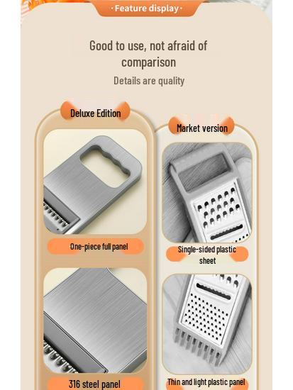Multifunktionaler Gemüseschneider und -reibe aus 316er Edelstahl