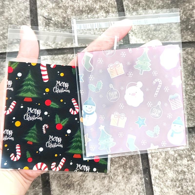 100PC Customizable Holiday Cookie Packaging with Snowflake Prints Christmas Cookie and Nougat Packaging Set 10x10+3cm
