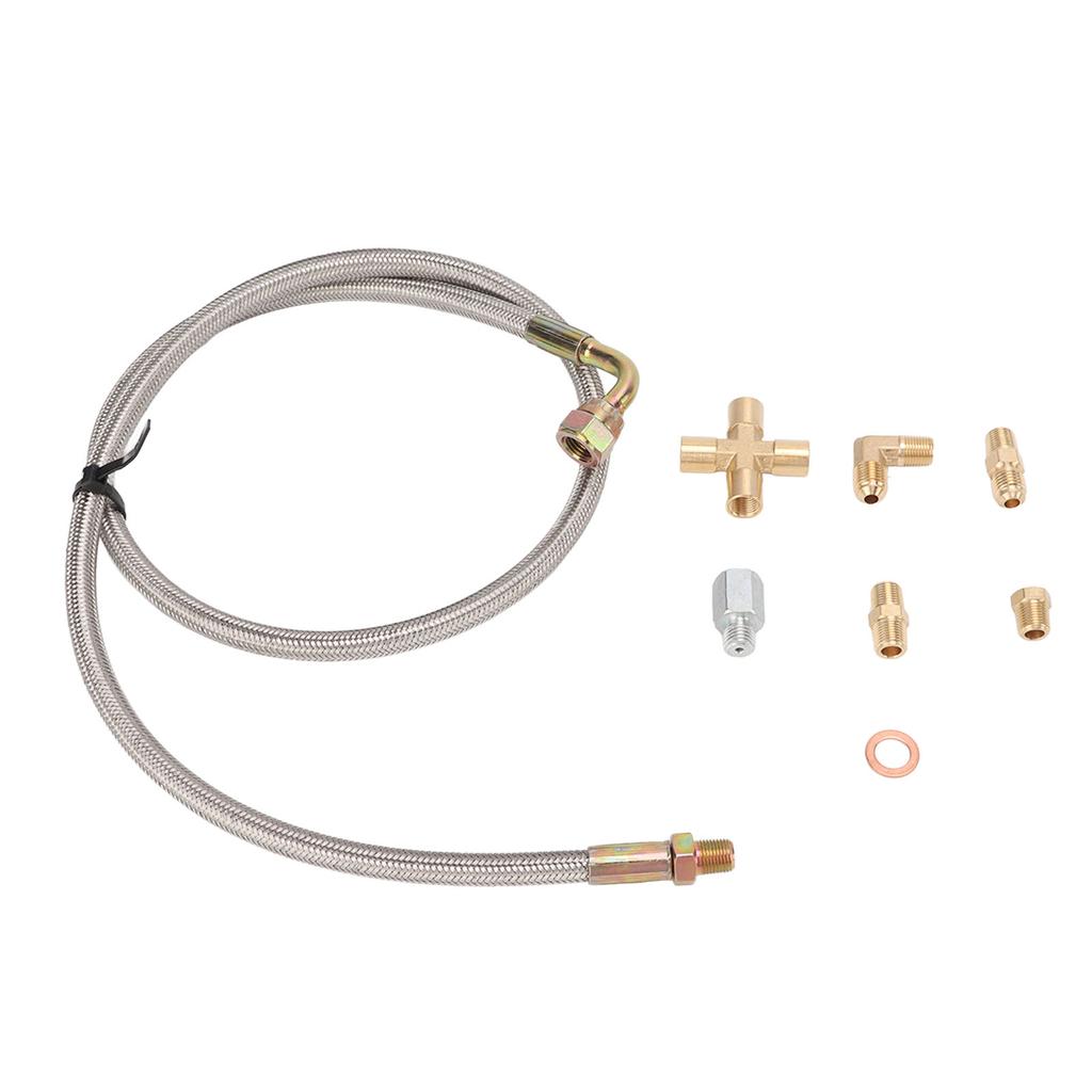 Turbo Oil Feed Line Kit 1 8PNT AN4 Fitting Oil Drain Line for T3 T4 T04E T60 T61 T61 T70