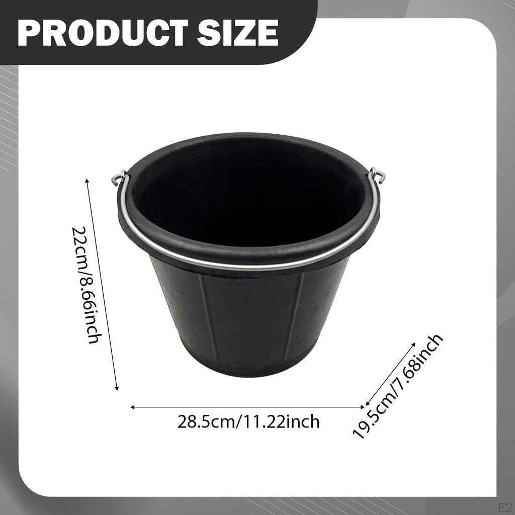 Rubber Feeder Bucket Pail with Handle Garden Water Versatile for Animals Cattle