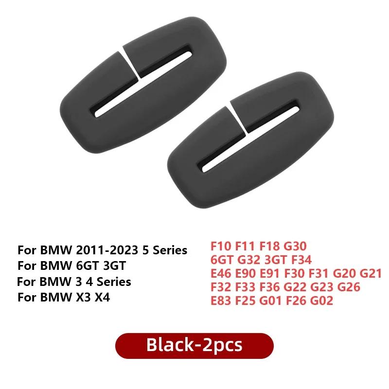 Silicone Car Seat Belt Buckle Clip Protector For BMW 3 5 Series X3 X4 G30 6GT G32 F10 G20 G21 G22 E83 F30 F34 E90 F30 G01 G02 Black 2pcs