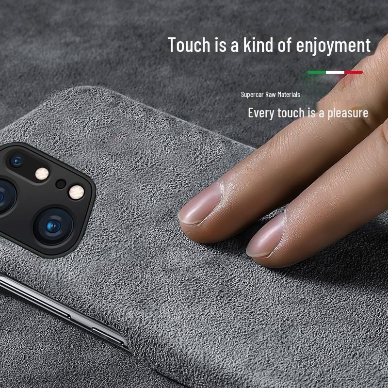 Genuine Leather Full-Cover Anti-Fall Case for OPPO Find X6/X5 Pro Suede Protective Case