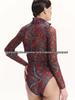 European & American Style Zipper One-Piece Long-Sleeve Swimsuit for Women