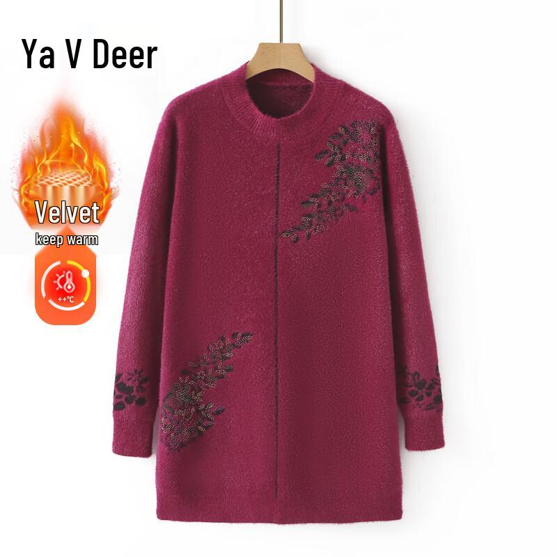 

Yalu Mid-Aged Women s Plus Size Knitted Sweater 6XL