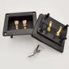 2Pcs Terminals Cup Connectors Part Express Spring Double Binding Posts Gold Twist Banana Jacks Recessed Speaker Box