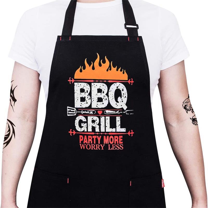 Neck Polyester Apron Household Kitchen Barbecue Restaurant Baking Letter Printing Waterproof and Oil-proof Circumference