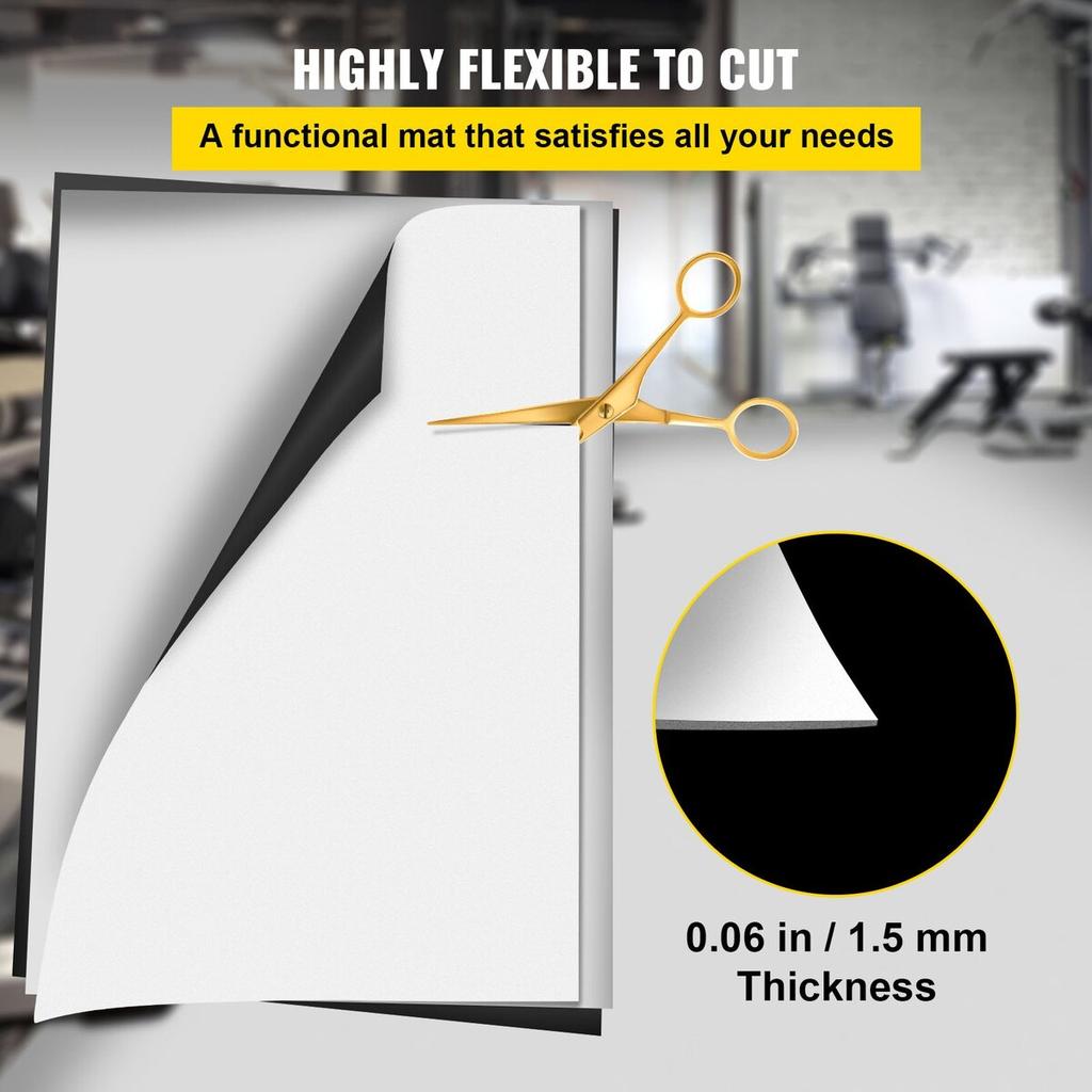 Dance Floor, 6.6x23ft Dance Floor Roll, 0.06in Thick PVC Vinyl Dance Floor, Black/White Reversible Portable Dance Floor, Non-Slip Dance Flooring,