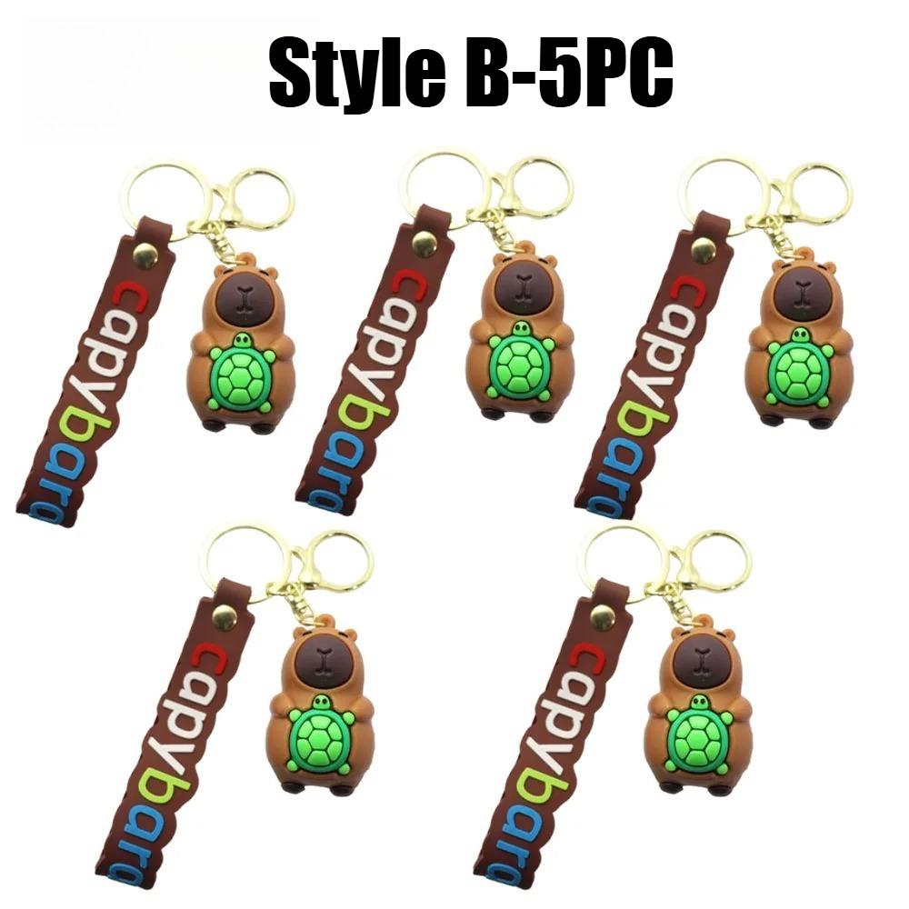 Adorable Capybara Key Ring 3D Capybara Figurine Bag Clip Decor for Children School Backpacks and Automotive Keychains