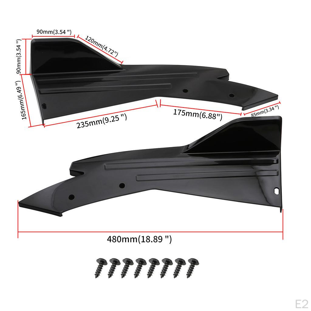 2 Packs ,Vehicle Rear Lip Diffuser Splitter, Wrap Angle Splitters Scratch Anti-Scratch Surround,