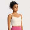 Nude Feel Women's Sports Bra with Pads - Summer Workout Camisole Vest with Beautiful Back Design