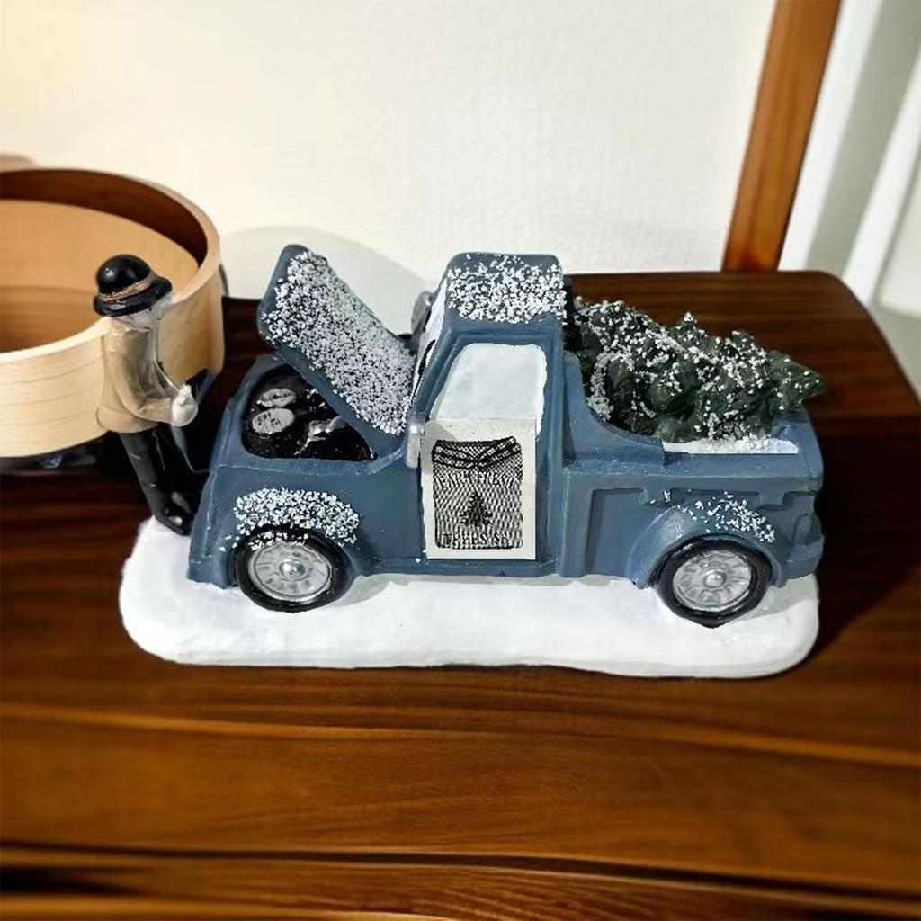 Christmas Truck Model Resin Vintage Rustic Car Model Car Christmas Decorations for Holiday Party Offices Home Room Desk Desktop