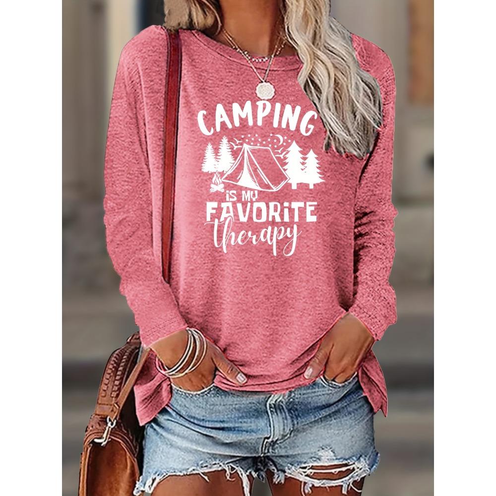 Fashionable crew-neck women's long-sleeve T-shirt, casual style, perfect for autumn commuting and daily wear