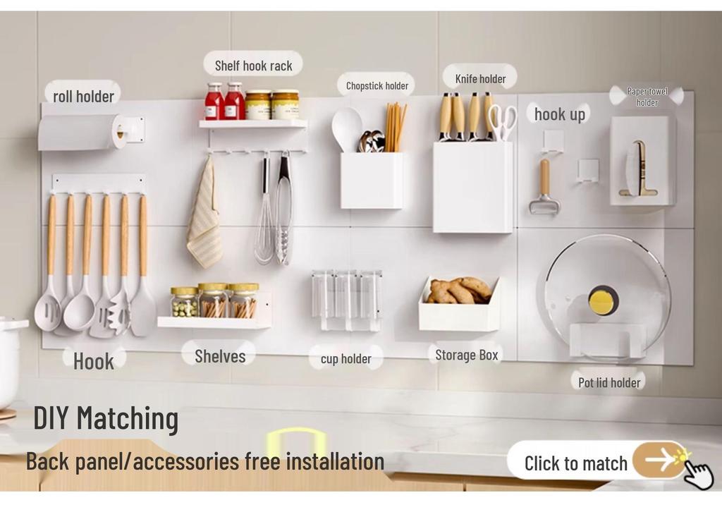 Wall-Mounted Magnetic Kitchen Storage Rack & Knife Holder Set