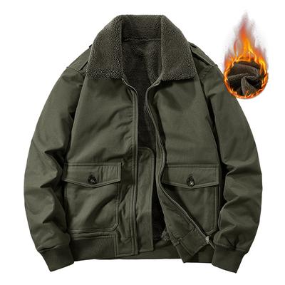 Padded Men's Fleece Thickened Outdoor Tooling Cotton-padded Jacket Jacket Casual Loose Lapel Thermal Jacket