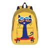 Cartoon Pete the Cat  Backpack for Men Women Fashion Student Work Daypack Groovy  College Shoulder Bag Durable
