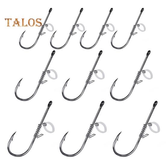 

10 шт. Крючок для фиксации живой креветки, прочный, из углеродистой стали, с зазубринами, с отверстием, крючок для ловли в пресной и соленой воде, рыболовные принадлежности Mixed Style