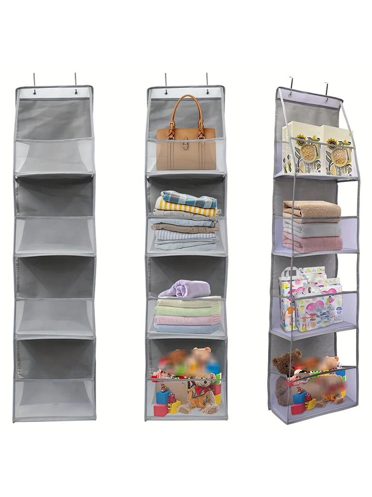 4/6-tier Hanging Storage Bag Foldable Organizer Over-the-door Holder For Hair Accessories Snacks Toys Clothes Storage Holder Bag