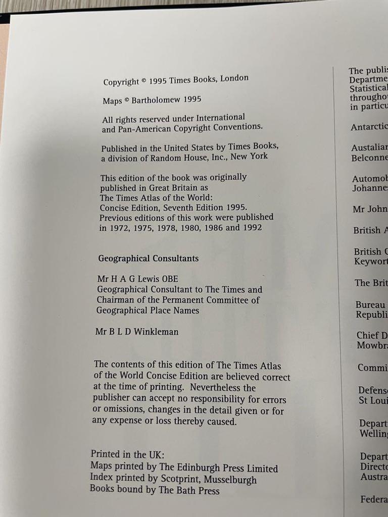 [USED] THE TIMES ATLAS OF THE WORLD
