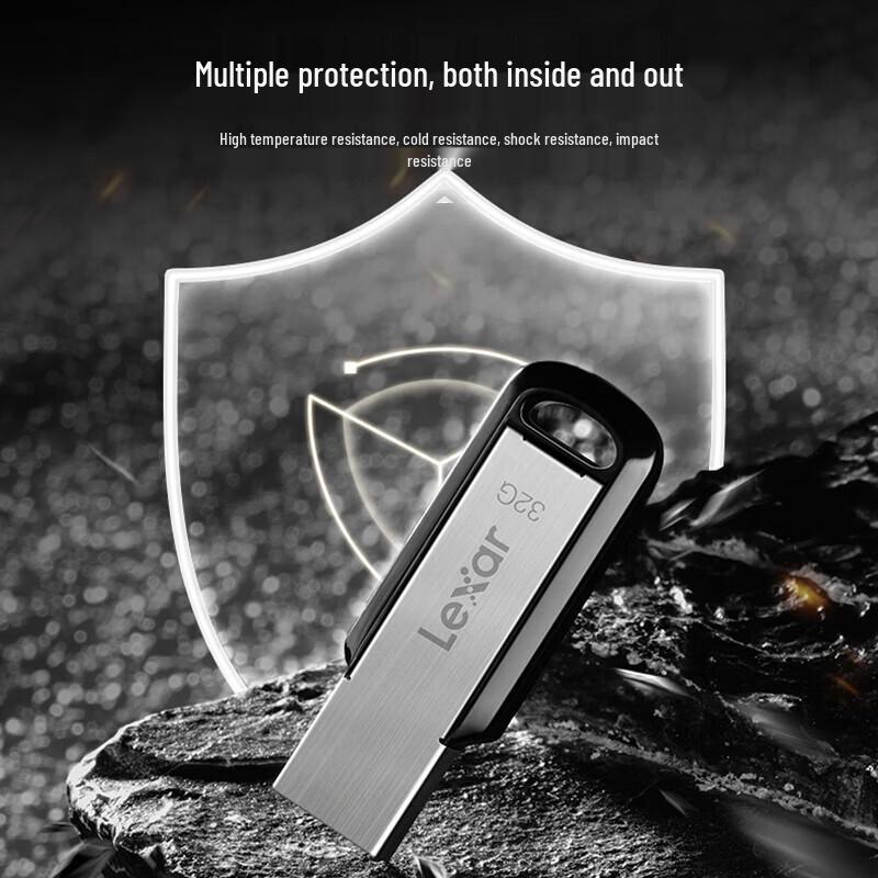 Lexar M400 64GB USB 3.0 High-Speed Encrypted Metal Flash Drive