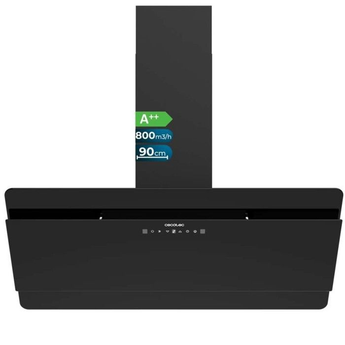 Hotte décorative - CECOTEC - Bolero Flux DT 908000 - Verre Noir - 90 cm - A++ - 800 m3/h