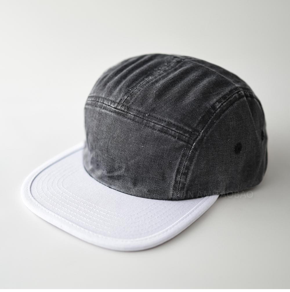 Nuovo Cappello da Baseball Hip-Hop Retrò Giapponese con Abbinamento Colori, Visiera Piatta, Bordatura Pesante, 5 Pannelli, Uomo Donna Vecchio