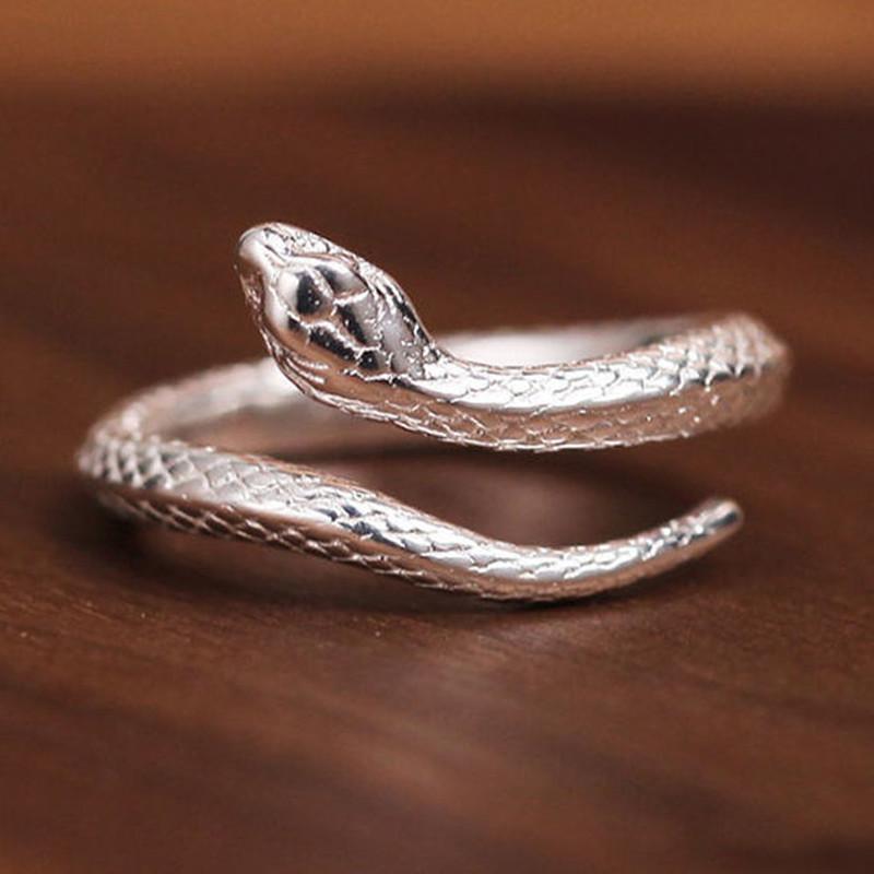 New Spirit Snake Snake Ring Men's and Women's Tail Ring Small Snake Index Finger Ring Opening Adjustable Personality Ring