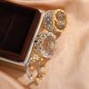 Luxury Two Tone Cubic Zirconia Rings for Women Hollow Out Wide Rings Wedding Party Newly Design Modern Fashion Jewelry