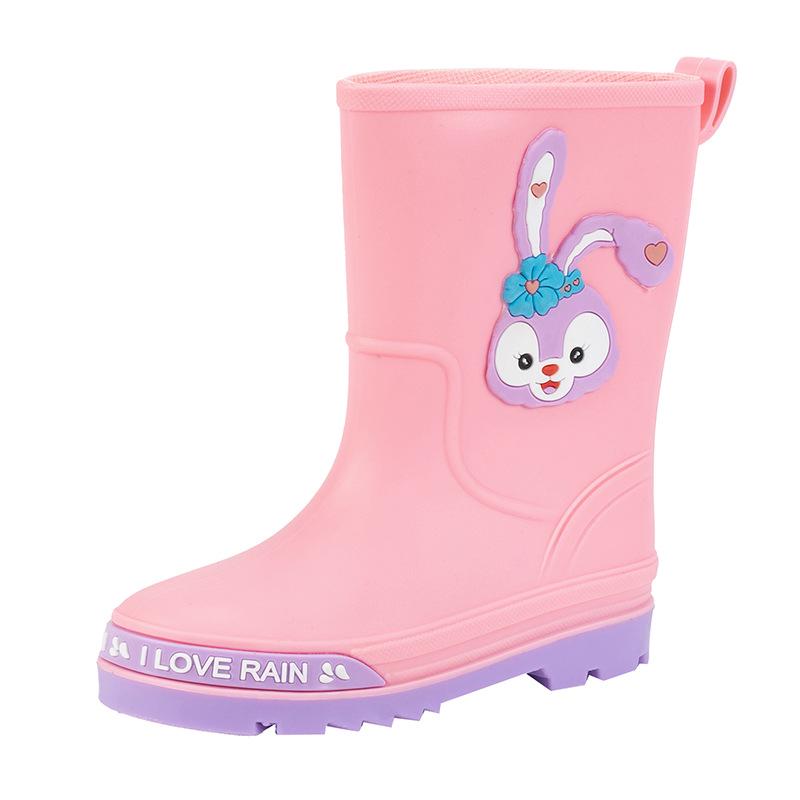Children's Cartoon Mid-Calf Waterproof Rain Boots - Non-Slip, Thick, and Cute for Boys and Girls