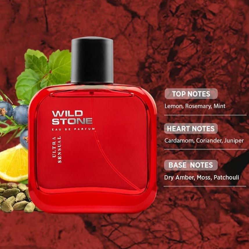 Wild Stone Ultra Sensual Long Lasting Perfume for Men, 50ml, A Sensory Treat for Casual Encounters, Aromatic Blend of Masculine Fragrances