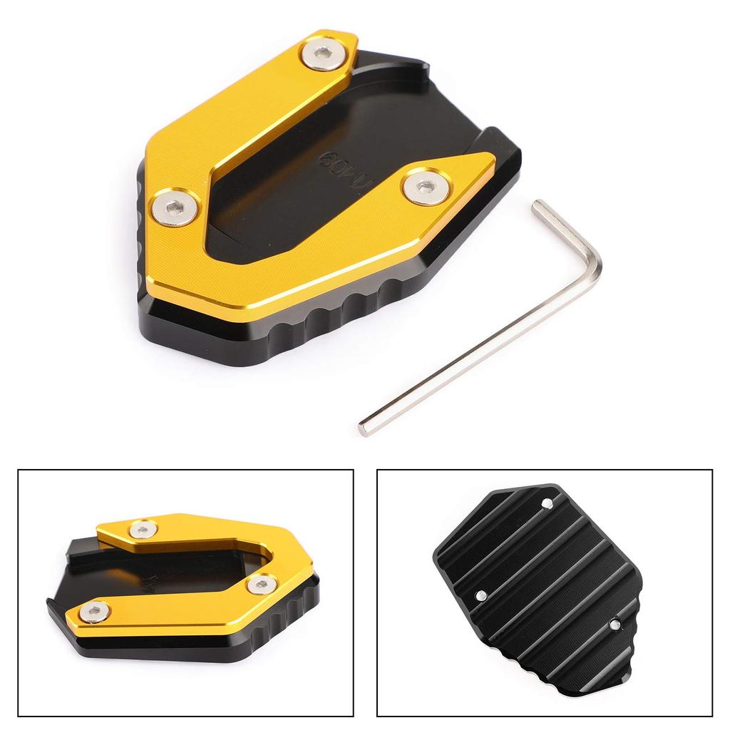 Bruce & Shark Yamaha MT09 FZ09 Tracer 900 15-19 Kickstand Side Stand Stand Stand Plate Extension Aluminum Gold