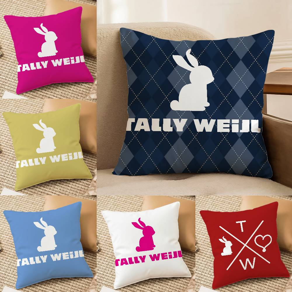 Fashionable And Trendy Design Tally Weijl-I Pillow Case Comfort Sofa Bed Silky elegant Invisible zipper Decorative cushion cover