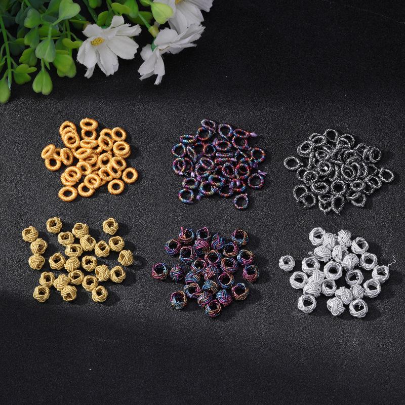 Exquisite Gold Ring with Wire Coil, Gold & Silver Buckle, and Woven Knot Ball