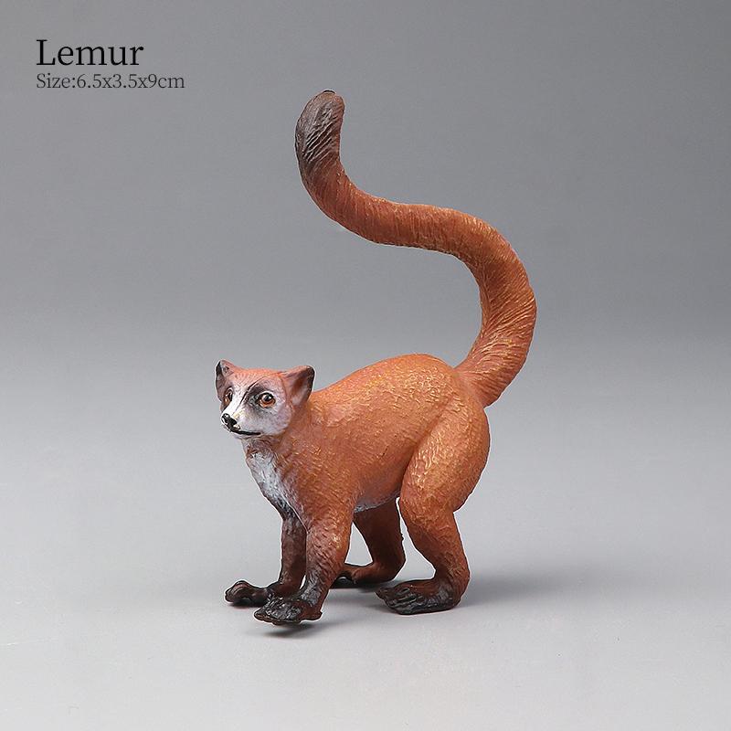 Montessori Wild Animals Model Toy Set - Lion Elephant Antelope Action Figures Miniature Zoo Figurines Educational Kids Gift