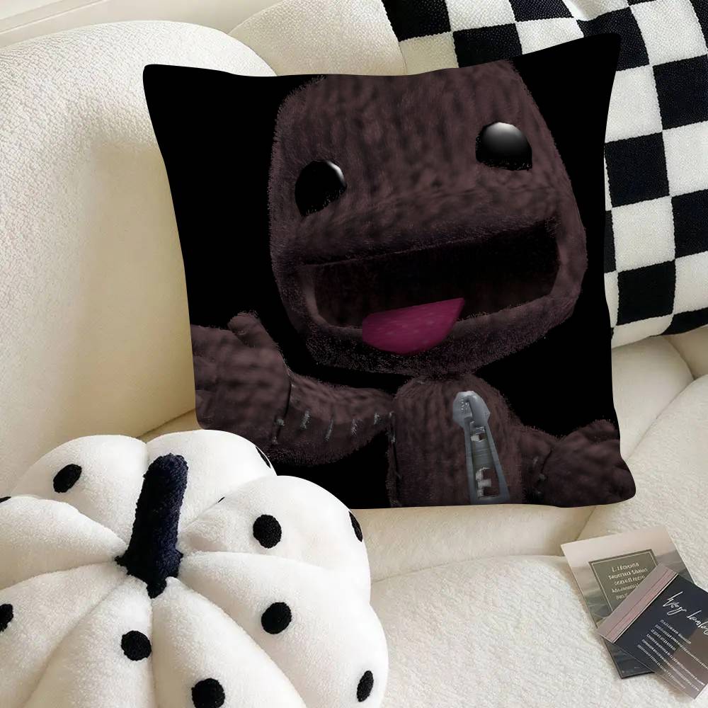 Funny LBP Sackboy Pillow Case Fashion Square Pillowcase Bedroom Sofa Room Ins Decoration Leisure