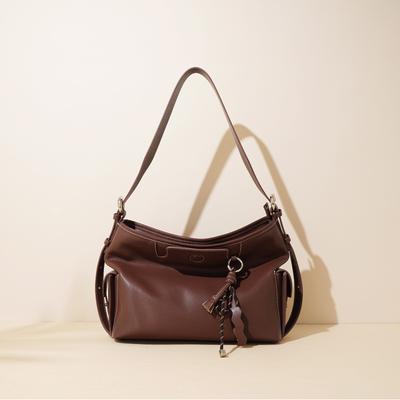 Cowhide Premium Bucket Bag Soft Leather Shoulder Underarm Bag Fashion Versatile Messenger Bag Commuter