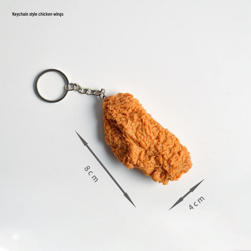 Simulated French Fries & Fried Chicken Keychain - Food Model Props and Toys