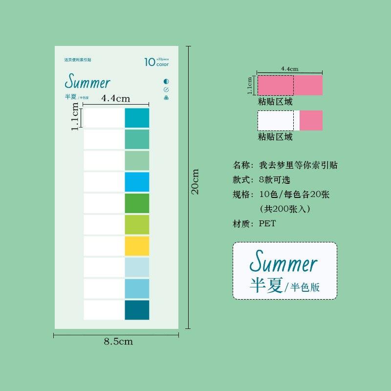 200Pcs Index Tabs With Ruler Writable File Tabs Flags Colored Page Markers Labels For Reading Notes Books School Office Supplies