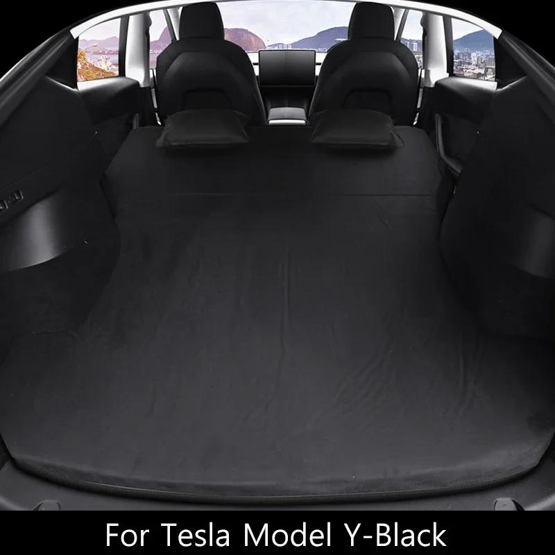Outdoor Camping Inflatable Special Suede Fabric Car Travel Bed for Tesla Model 3 Y Portable Air Pump 2 Pillows Car Accessories