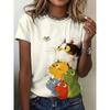 Buntes Gestapeltes Katzen Damen-T-Shirt - Niedliche Cartoon-Katzen-Grafik, Verspielter Aufdruck für Lässige Tägliche Kleidung