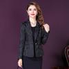 Spring Black Jacquard Women's Slim Fit Waist-Cinching Short Jacket