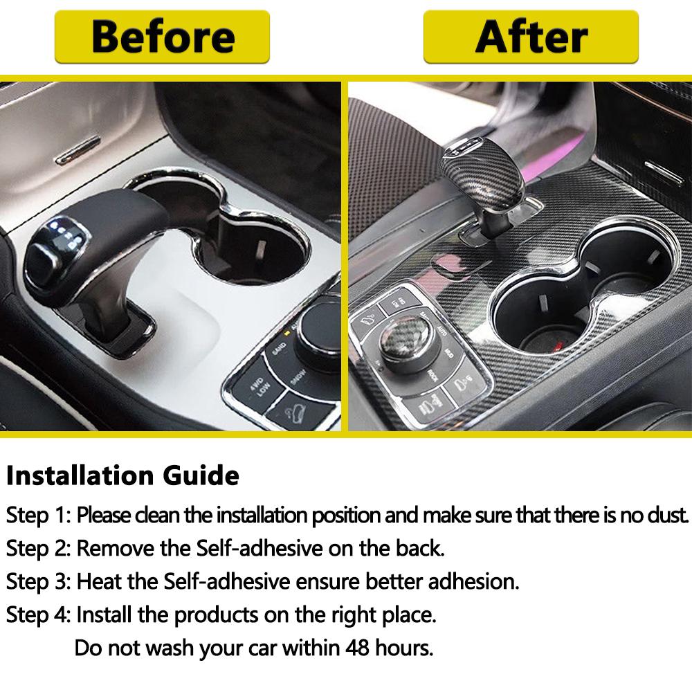 Center Console Dashboard Cover Trim Gear Shift Panel Decoration For Jeep Grand Cherokee 2014 2015 Interior Tuning Accessories