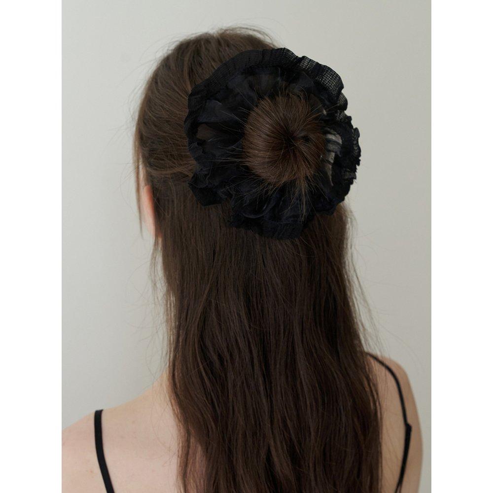 Organdy Petit Lace Scrunch - Black