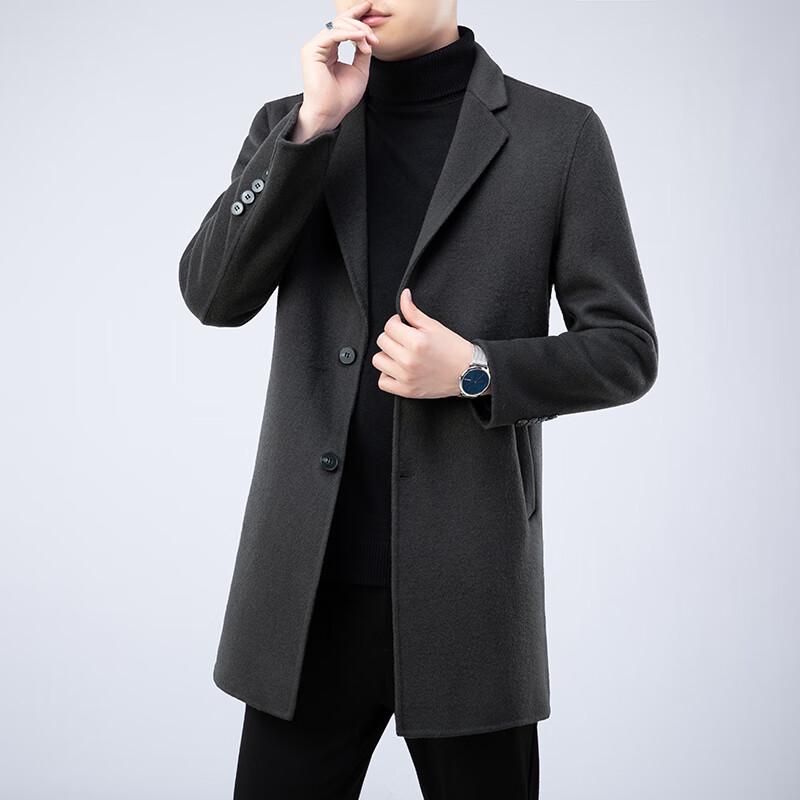 Firstview Men's Mid-Length Double-Faced Wool Overcoat FV24D1121