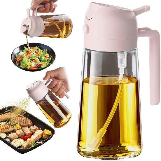 

TrendPlain 16oz/470ml Glass Olive Oil Sprayer for Cooking – 2 in 1 Olive Oil Dispenser Bottle for Kitchen Gadgets персиковый