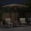 Vidaxl Parasol Ogrodowy Z Led, Stalowy Słupek, Brązowy, 268X268X226 Cm