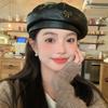 Liangfang High Quality Bow Leather Beret Hat Newsboy Painter Hat Autumn And Winter