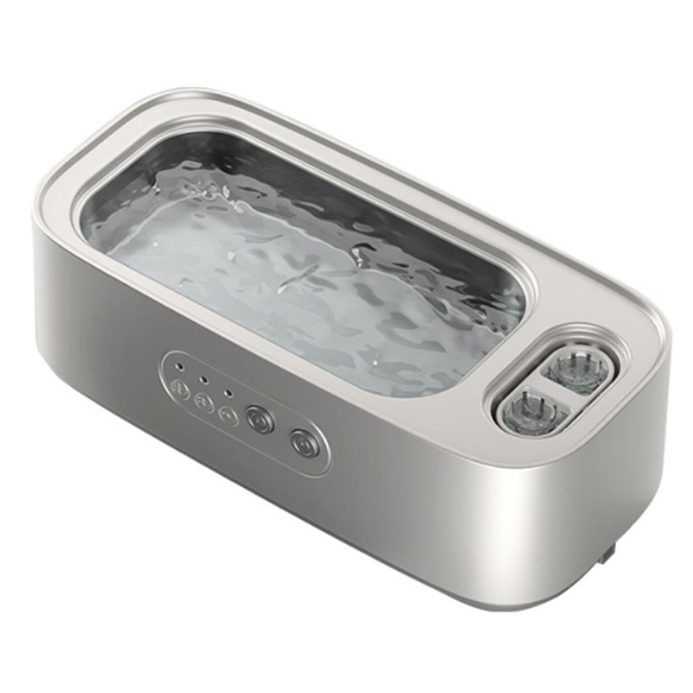 

Двухсекционная ультразвуковая машина для чистки очков Вибрационная мойка Чистящее средство Зубная щетка белый