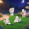 Resin Angel Figurines Mini Roman Column Statue Cupid Cherub Sculpture Micro Landscape Ornament Fairy Garden Home Desktop Crafts
