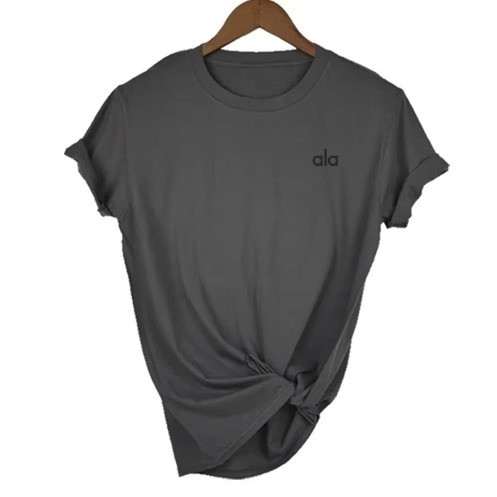 American Ala Sports Yoga Simple Summer Women's Fashion Casual Wear Commuting Versatile Short-sleeved Cotton Plus Size T-shirt