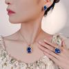 Jewelry Simulation Blue Spinel Light Luxury High Jewelry Set 15 * 20-10-12